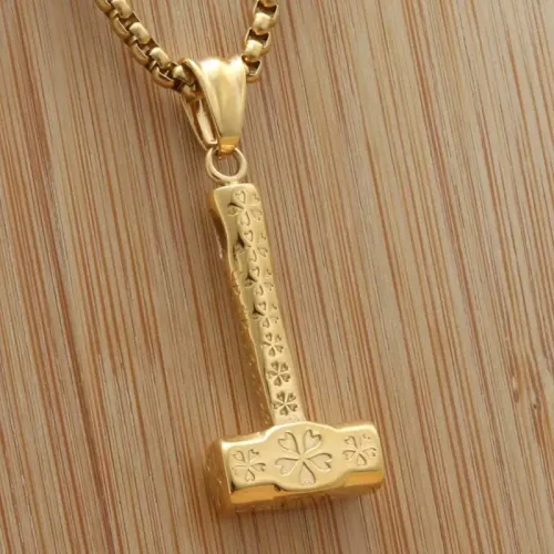 NTM1959 Hammer Pendant Punk Stainless Steel Thor's Hammer Necklace
