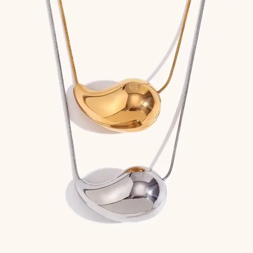 NTM3192 DIY Stainless Steel Teardrop Pendant Necklace for Women Premium Quality