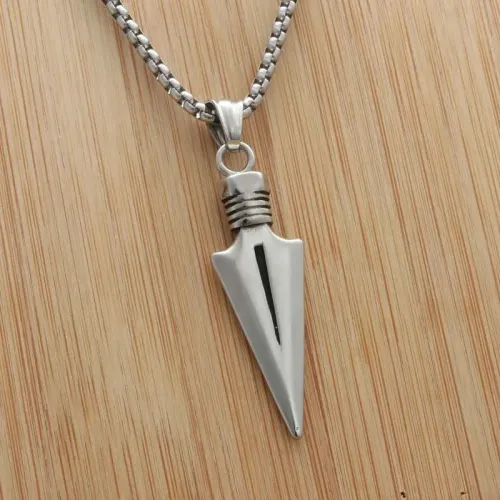 NTM1970 Dart Pendant Punk Dartboard Necklace Stainless Steel Arrowhead Charm