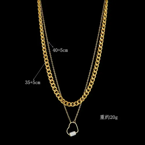 NTM3476 Double Layer Heart Necklace for Women Clay Love Pendant Clavicle Chain