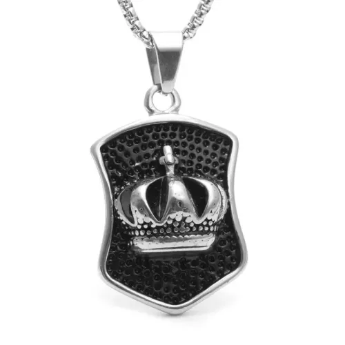 NTM2057 Crown Pendant Necklace Stainless Steel Royal Charm Gift for Christmas