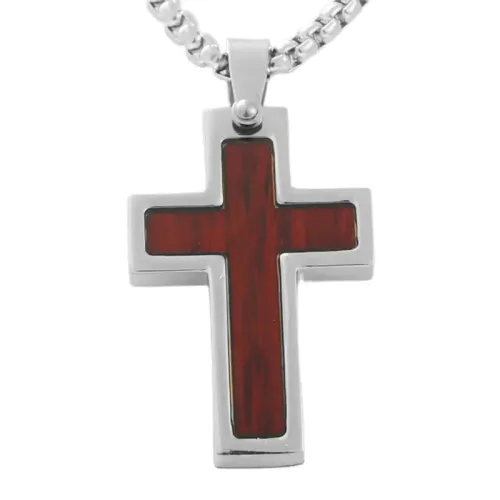 NTM1765 Cross Pendant Necklace Stainless Steel Crucifix Charm