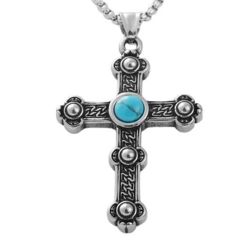 NTM1748 Cross Pendant Necklace Stainless Steel Crucifix Charm