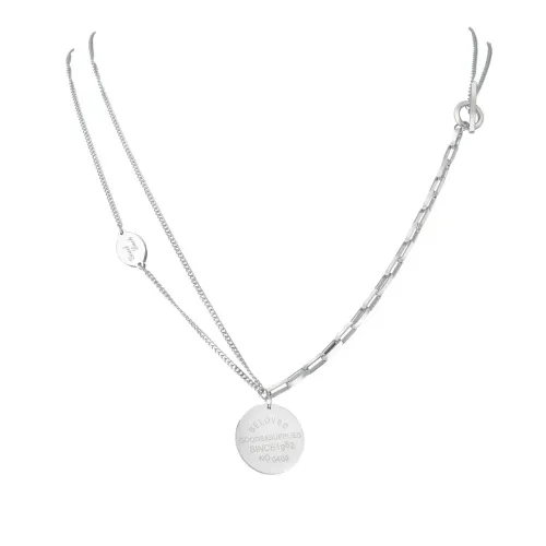 NTM3857 Cool Stainless Steel engrave Pendant Necklace Women Sweater Chain