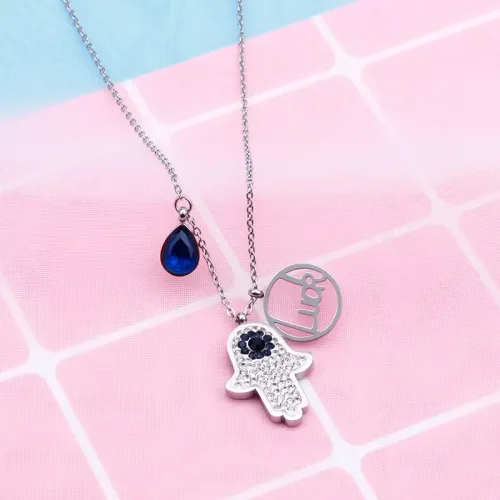 NTM2832 Hamsa Hand Pendant Necklace Clavicle Chain Women's Fashion Jewelry