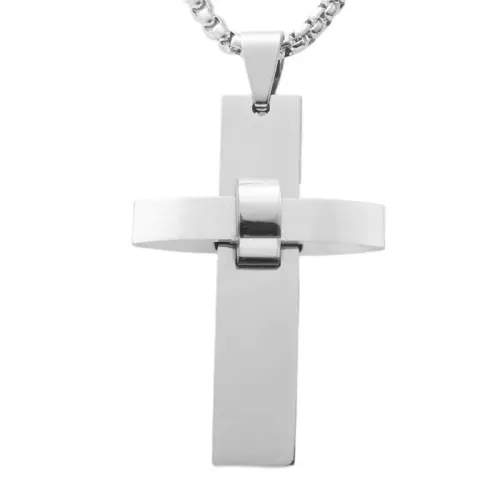 NTM1847 Cross Pendant Necklace Stainless Steel Crucifix Charm