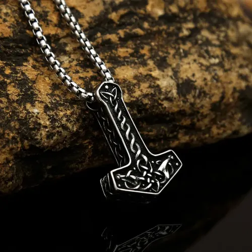 NTM932 Odin's Raven Pendant Men's Gunmetal Stainless Steel Necklace Jewelry