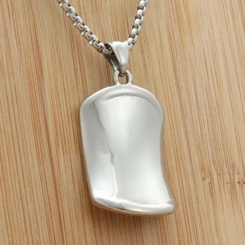 NTM1982 Dog Tag Pendant Shiny Punk Stainless Steel Necklace