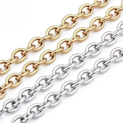 NTM2552 9.5mm Stainless Steel O Ring Chain DIY Clavicle Necklace Accessory