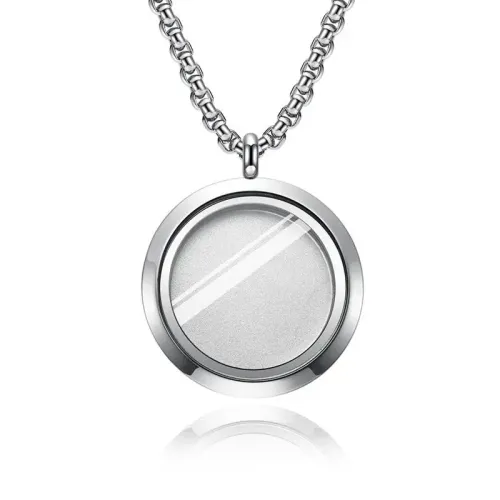 NTM1147 Pocket Pendant Stainless Steel Cremation Necklace Ashes