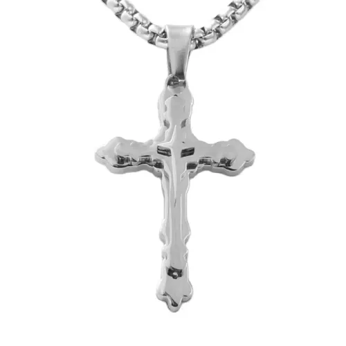 NTM1687 Cross Pendant Necklace Stainless Steel Crucifix Charm