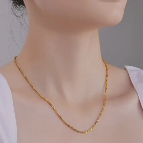 NTM3667 Unisex 18K Gold Plated Woven Chain Necklace Short Clavicle Jewelry Piece