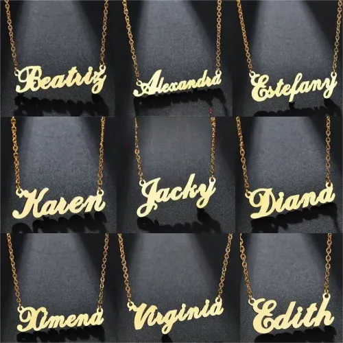 NTM3364 Custom Name Stainless Steel Pendant Necklace for Women Personalized Letter Clavicle Chain DIY Gift