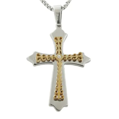 NTM1749 Cross Pendant Necklace Stainless Steel Crucifix Charm
