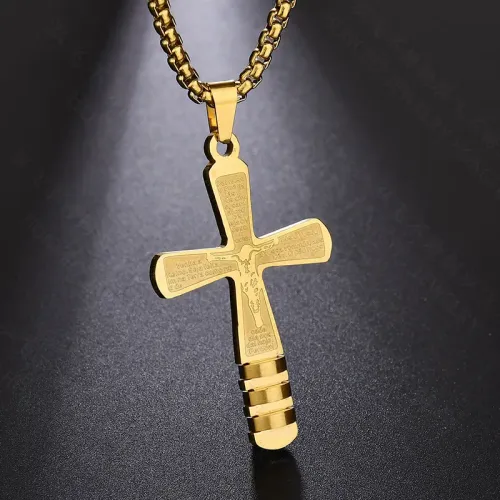 NTM3447 Baseball Cross Pendant Necklace for Men Stainless Steel Hip Hop Jewelry