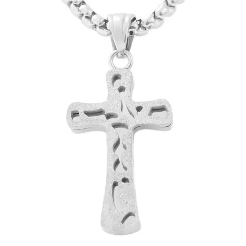 NTM1795 Cross Pendant Necklace Stainless Steel Crucifix Charm