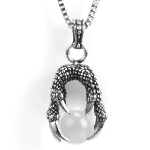 NTM2321 Dragon Claw Gemstone Pendant Necklace Men's Stainless Steel Jewelry
