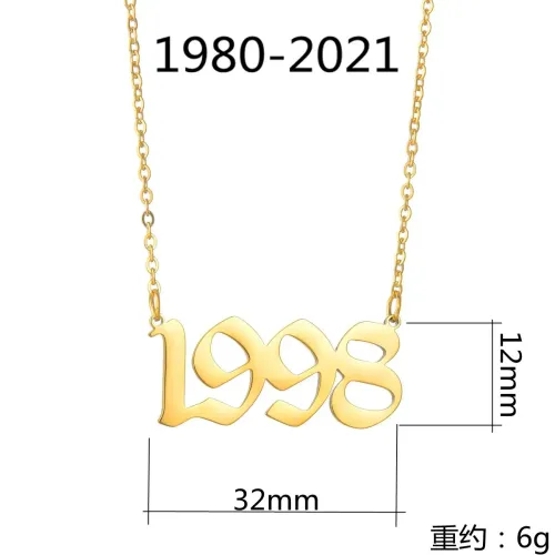 NTM1293 Year Number Stainless Steel Necklace Unique Jewelry Gift