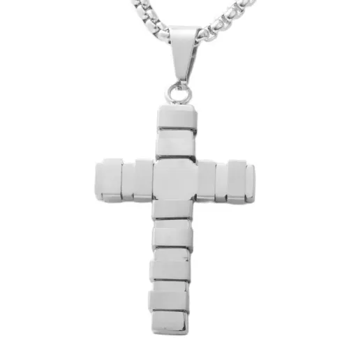 NTM1821 Cross Pendant Necklace Stainless Steel Religious Jewelry