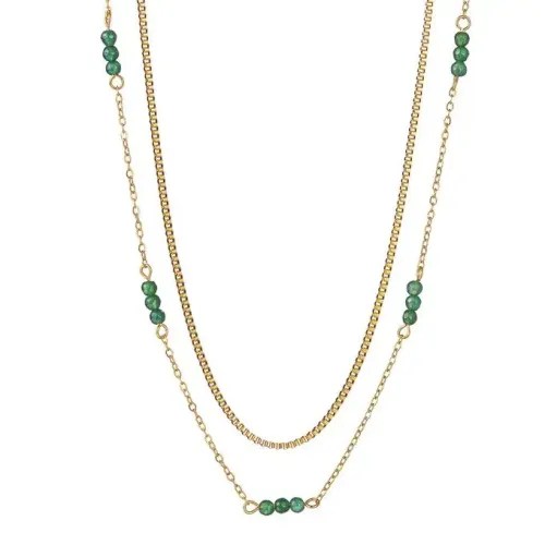 NTM3513 Multi Layer Stainless Steel Necklace, Elegant Sweater Chain Accessory