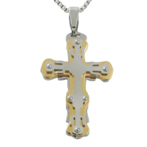 NTM1744 Cross Pendant Necklace Stainless Steel Crucifix Charm
