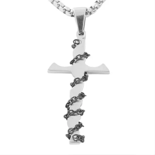 NTM1797 Cross Pendant Necklace Stainless Steel Crucifix Charm