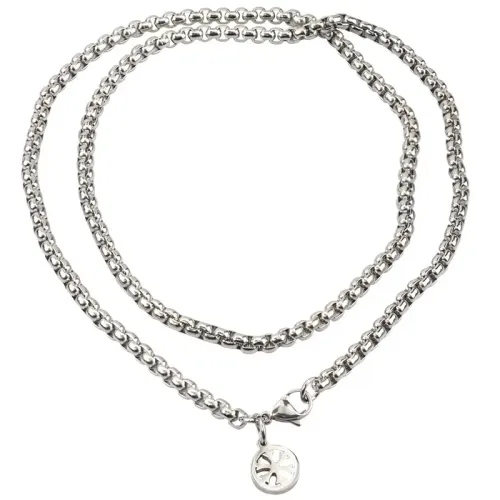 NTM3257 Interlocking Hip Hop Choker Stainless Steel Sweater Chain for Women