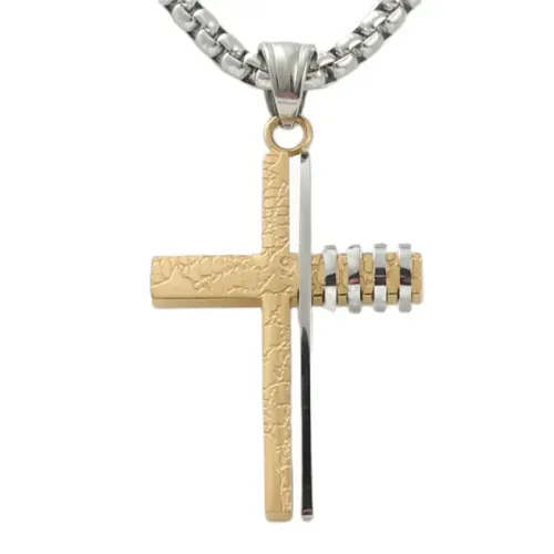 NTM1764 Cross Pendant Necklace Stainless Steel Crucifix Jewelry