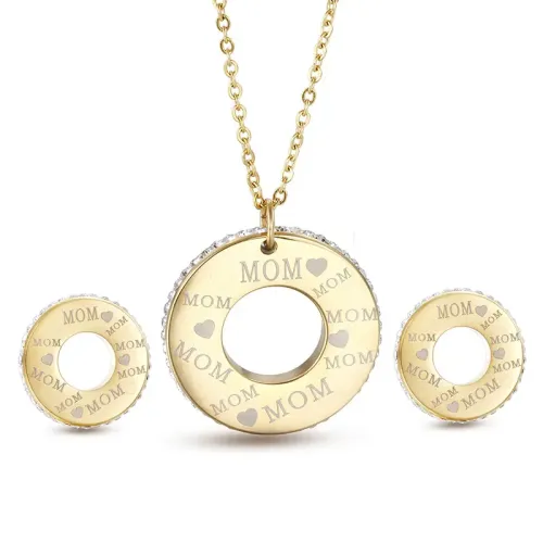NTM2751 Mother's Day Jewelry Gift Set: Mom, Boy Girl Earrings and Necklace Combo