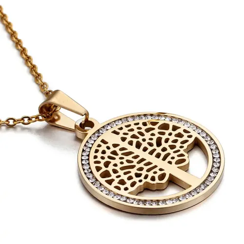 NTM2987 Rhinestone Necklace Earring Set Circular Full Diamond Jewelry Combo