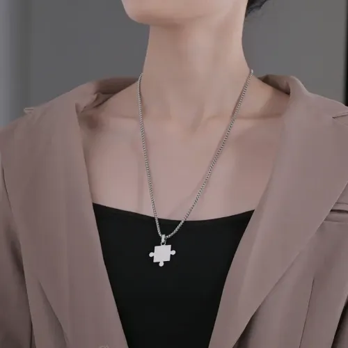 NTM3955 Couples Puzzle Sweatshirt Necklace Sweater Chain Perfect Qixi Festival Gift