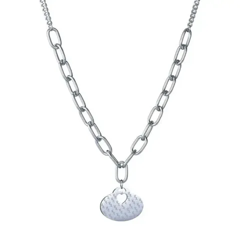 NTM3731 Women's Stainless Steel Heart Oval Pendant Necklace Direct Ship Fashion Jewelry