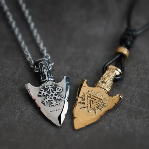 NTM3295 Nordic Arrow Stainless Steel Pendant Hip Hop Men's Necklace Couples Jewelry