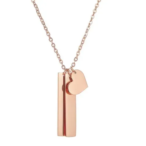 NTM3968 Stainless Steel Love Heart Dog Tag Pendant Necklaces for Couples Square Charm Jewelry