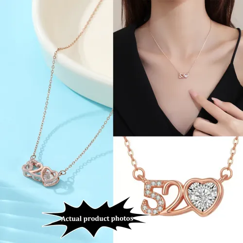 NTM3167 520 Dynamic Real Diamond Necklace for Women Ultra Clavicle Chain Romantic Gift