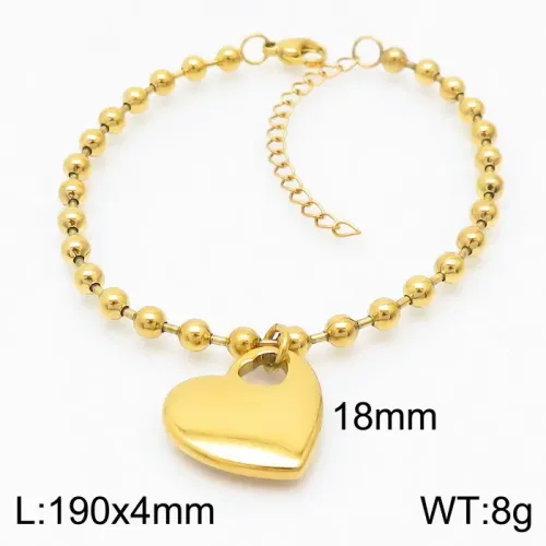 NTM2618 Heart Shaped Stainless Steel Necklace Bracelet Set for Women Love Jewelry Kit