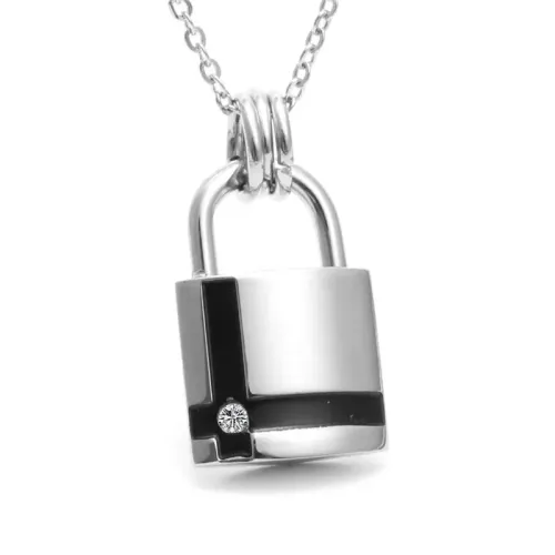 NTM2021 Titanium Padlock Pendant Stainless Steel Lock Necklace Christmas Gift