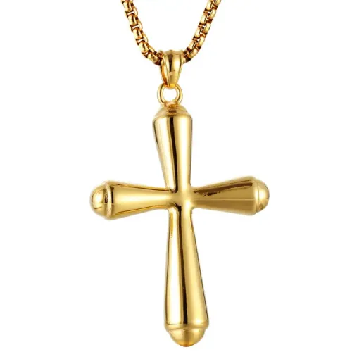 NTM2161 Women's Cross Pendant Necklace Stainless Steel Religious Cross Charm Jewelry
