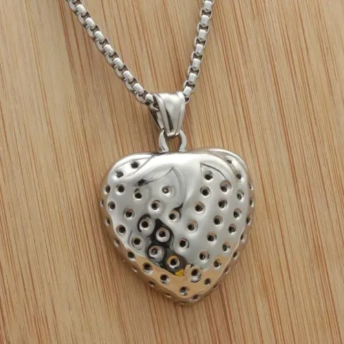 NTM1884 Strawberry Pendant Punk Stainless Steel Fruit Necklace for Women
