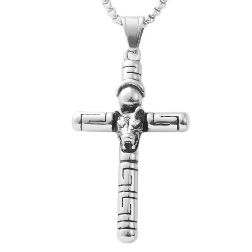 NTM1869 Cross Pendant Necklace Stainless Steel Religious Jewelry Charm