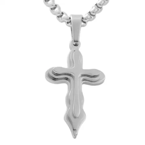 NTM1715 Cross Pendant Necklace Stainless Steel Religious Jewelry Charm
