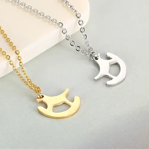 NTM2410 Stainless Steel Rocking Chair Pendant Women's Unique Necklace Accessory