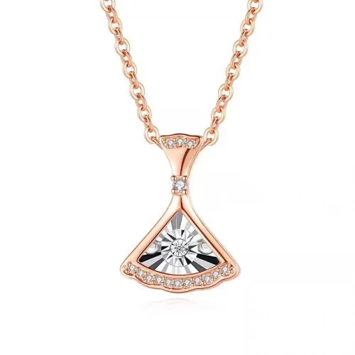 NTM3218 Elegant Stainless Steel Pendant Necklace with Diamond Women's Clavicle Chain Accessory