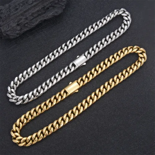 NTM2377 Hip Hop Cuban Chain Men's Street Style Stainless Steel Cuban Necklace