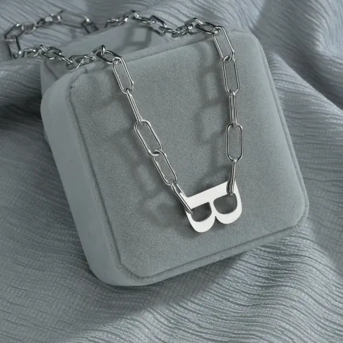 NTM1306 Stainless Steel 'B' Letter Hip Hop Necklace Pendant Fashion Jewelry