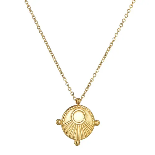 NTM3911 Spring Collection: Women's Stainless Steel Irregular Circle Pendant Necklace Clavicle Chain Jewelry