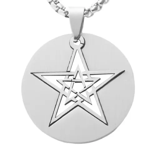 NTM1716 Hollow Star Pendant Necklace Stainless Steel Pentagram Charm Jewelry