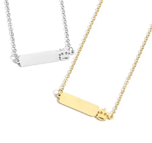 NTM3751 18K Gold Plated Stainless Steel Crown Necklace Geometric Sweater Chain for Women