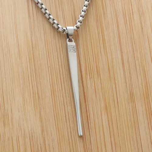 NTM1991 Chopstick Pendant Punk Stainless Steel Necklace for Women