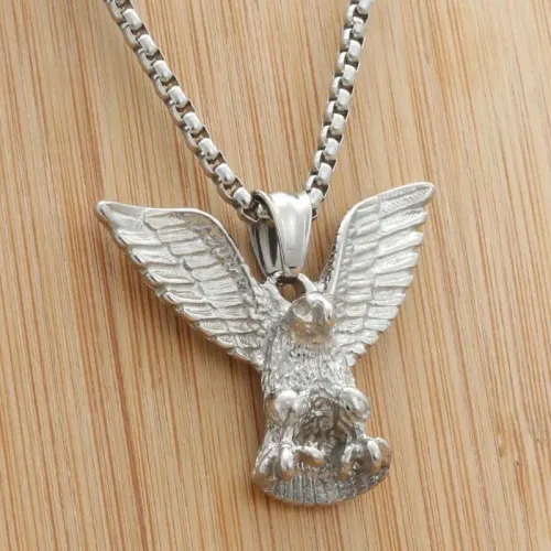 NTM1913 Eagle Wing Pendant Punk Stainless Steel Bird Necklace
